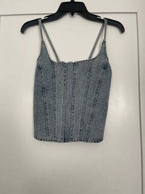 Denim corset top